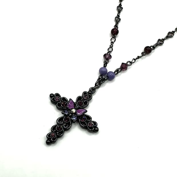 Annasui black&purple butterfly cross