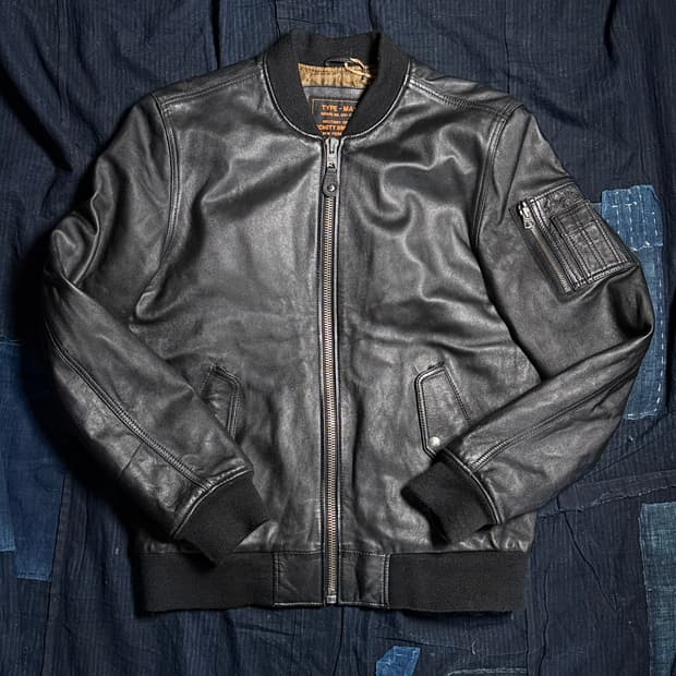 쇼트 램스킨 타입 MA-1 봄버자켓 L