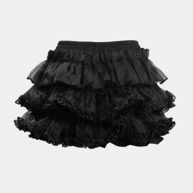 러프넥 튜튜 팬츠 스커트 블랙