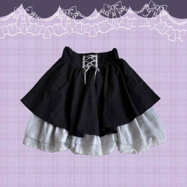 Axes femme black lace corset skirt