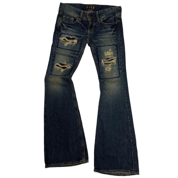 SLY  straight damage rowrise jeans