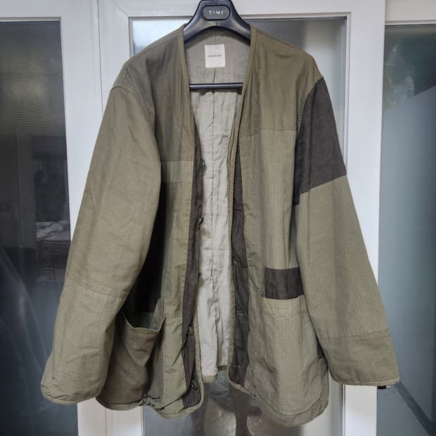 사쥬 드 크레 패치워크 노카라 자켓 L