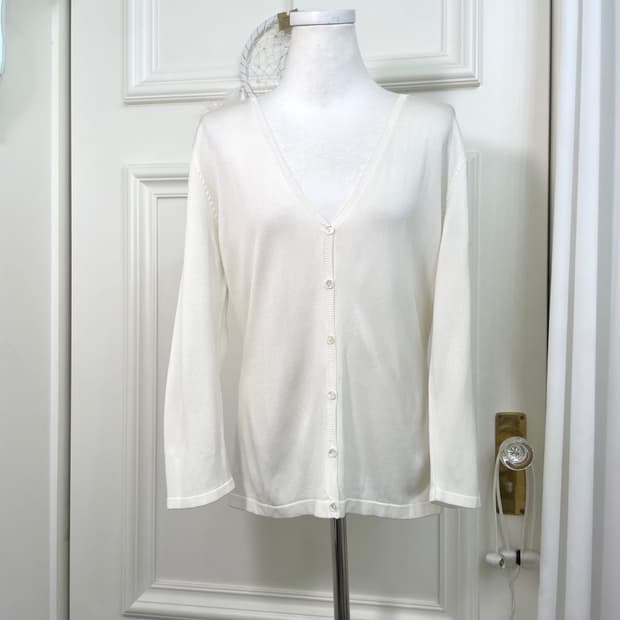 white basic fit cardigan(size-L)