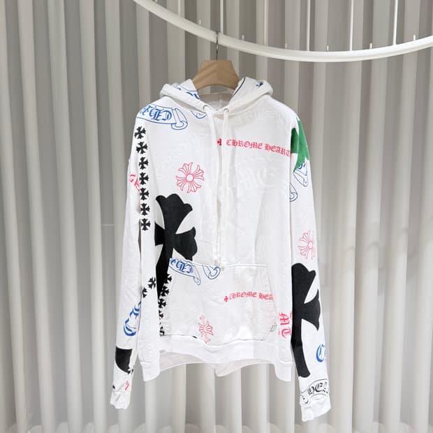(A/XL) / 크롬하츠 스텐실 화이트 후드집업