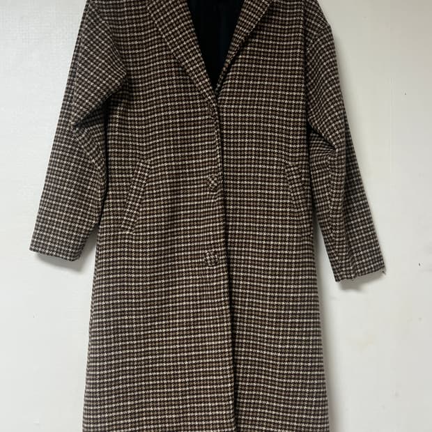 브라운체크 코트