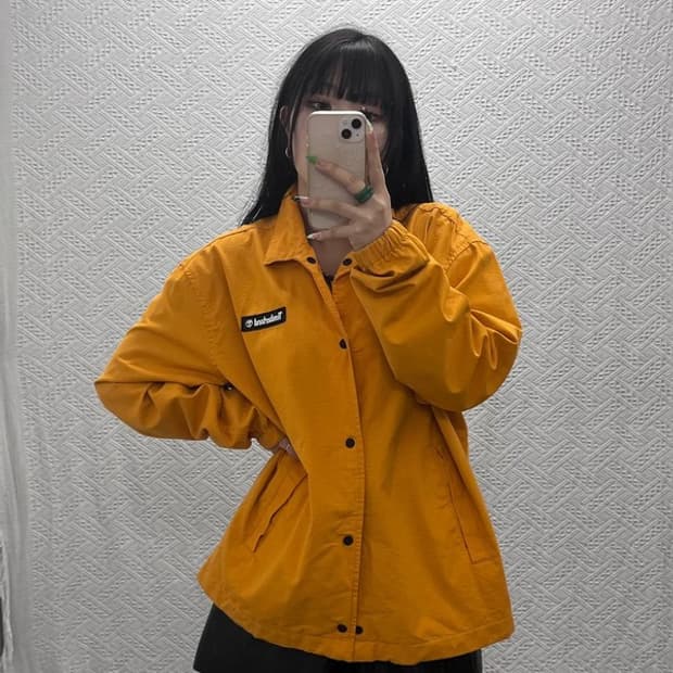 팀버랜드 올드스쿨 레트로 머스타드 립스탑 코치 자켓 M C09232