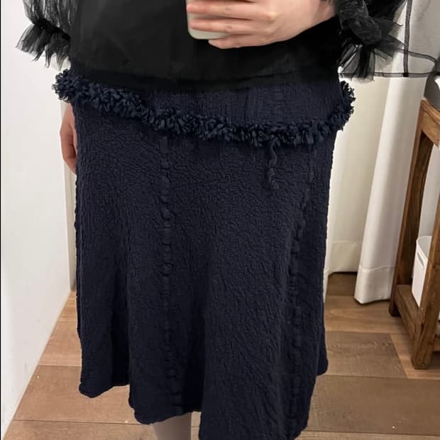 Wrinkle Ruffle Detail Skirt