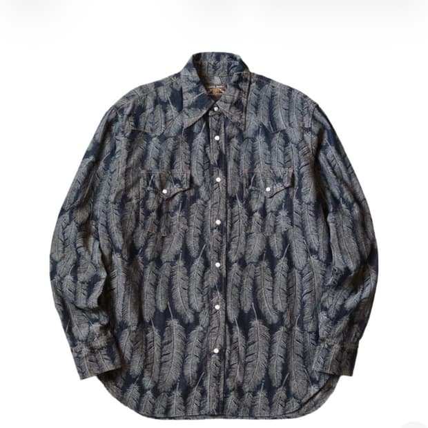 캐피탈 5온즈 맥파이 데님 허스키 웨스턴 셔츠 다크 인디고