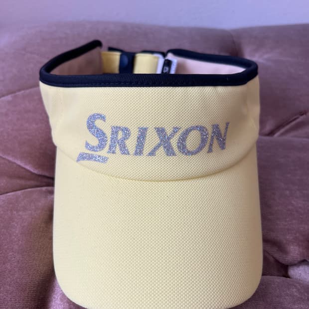 스릭슨 SRIXON 레몬옐로우 리본 로고 선바이져 선캡 골프모자