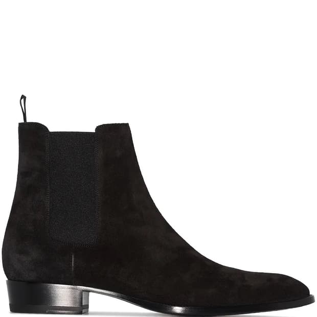 Saint Laurent 스웨이드 와이어트 에디 30 첼시부츠 42