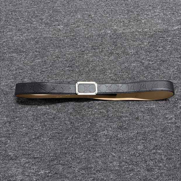 구찌 시그니처 블랙 시마 가죽 벨트