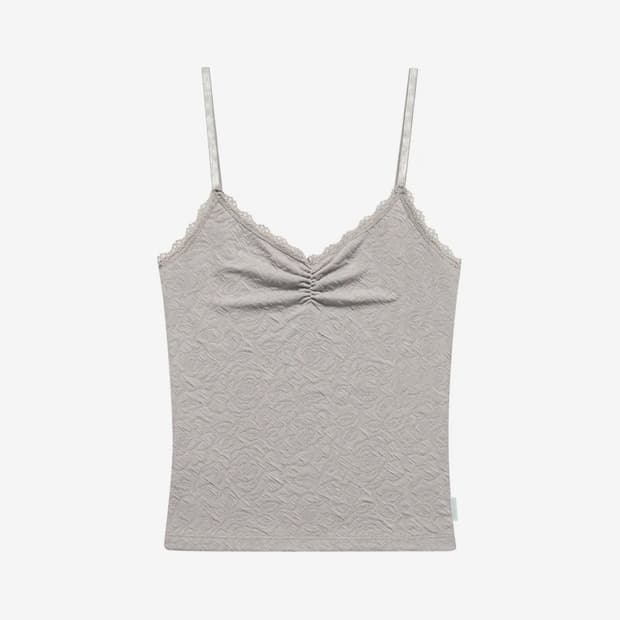 미레코 FLOWER EMBOSSED SLEEVELESS GREY