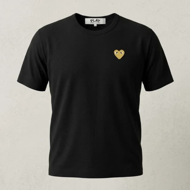 꼼데가르송 골드와펜 하트 블랙 /화이트/반팔티