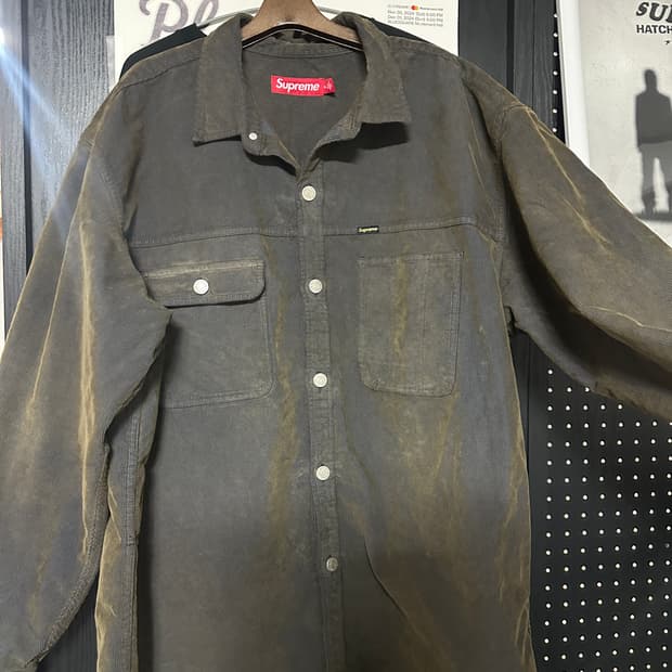 슈프림 코듀로이 셔츠 브라운 - 25 ss