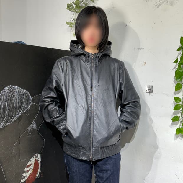 랙 앤 본 rag bone 양가죽 펑크 락시크 후드 가죽자켓 M