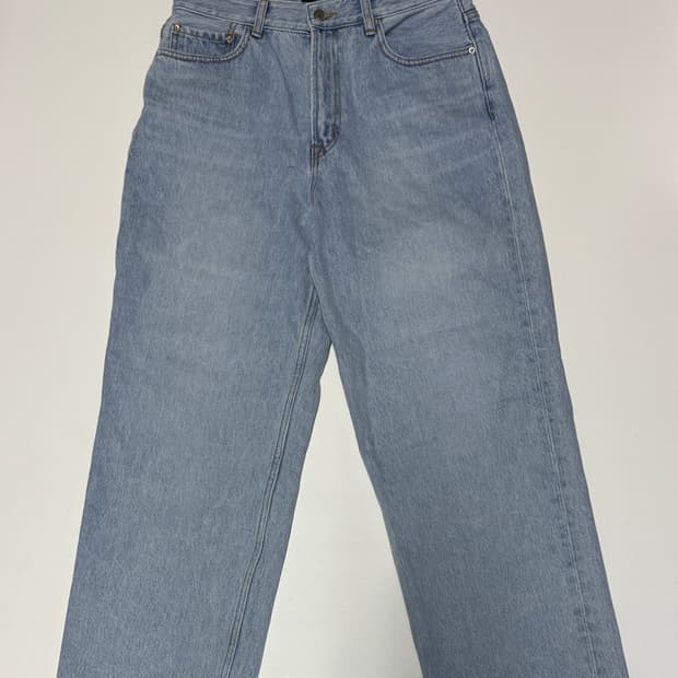 여성 오르 Orr 이쁜 연청 와이드 데님팬츠 L