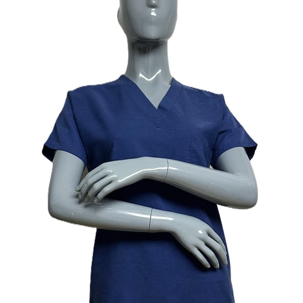 미국 미군 여군용 수술복 간호사 군의관 브이넥 반팔 티셔츠 (XS)