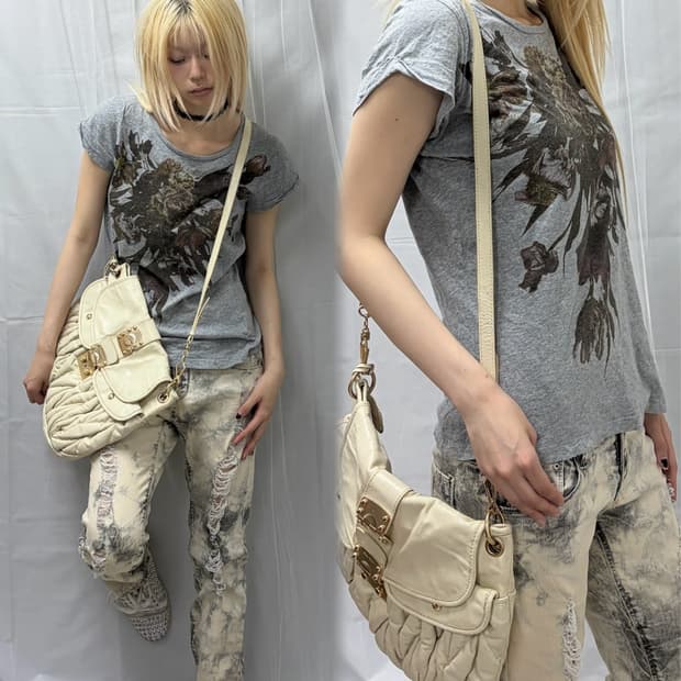 Grunge Floral Print T-Shirt