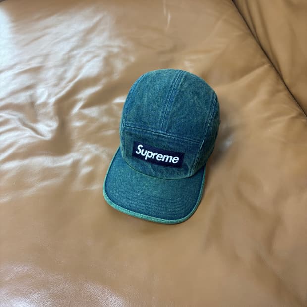 Supreme 슈프림 23ss 오버다이드 데님 그린 캠프캡 모자