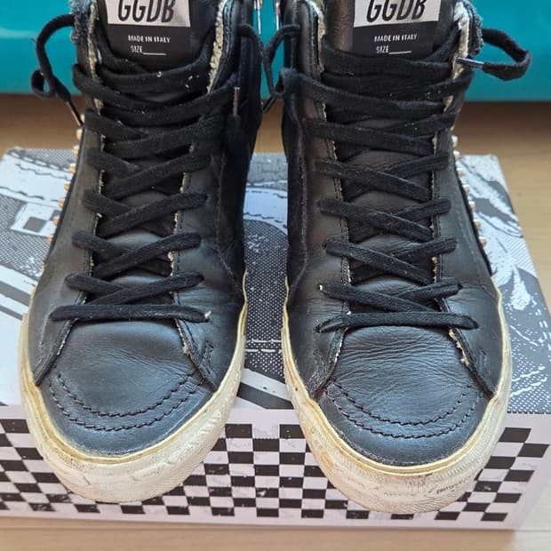 골든구스 슬라이드 드스트레스드 스터드 하이탑 38