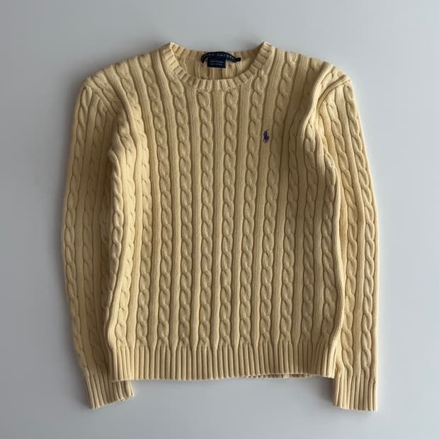 폴로 랄프로렌 우먼 옐로우 케이블 니트 S