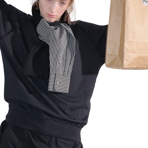 [F]퍼버즈 25fw 더블 슬리브 스카프/블랙