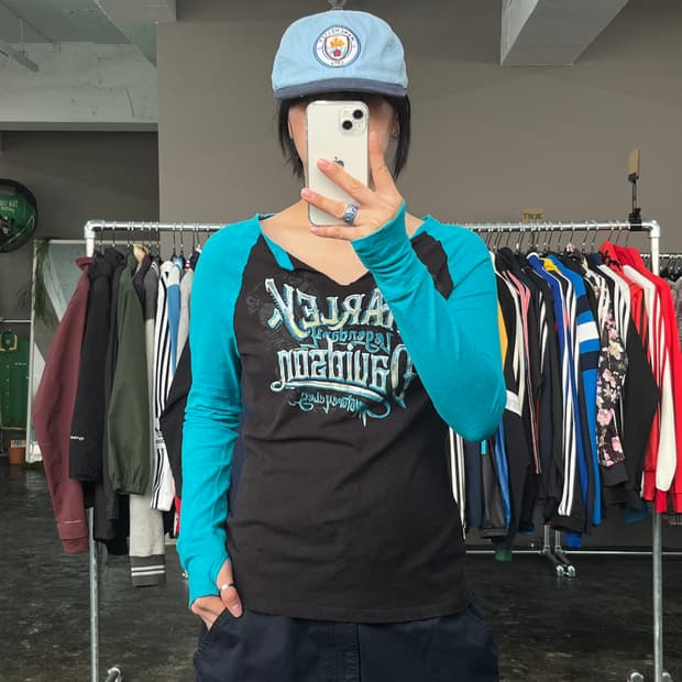 할리데이비슨 래글런 롱슬리브 티셔츠