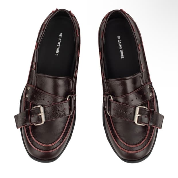Belted Stud Loafer_Wine 230
