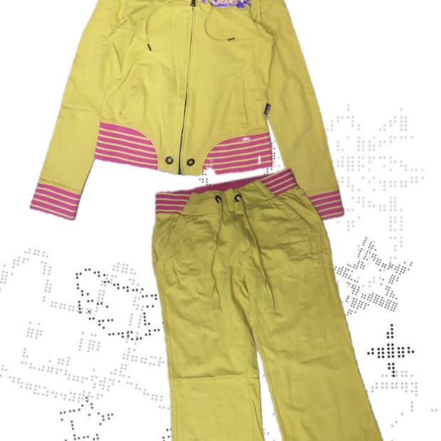 Y2k 레어 디자인 옐로우 셋업