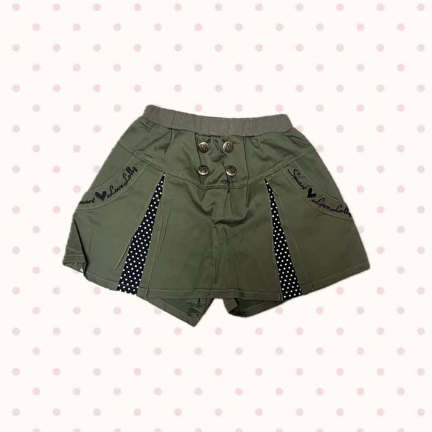 빈티지 모리걸 갸루 카키 도트 팬츠 큐롯