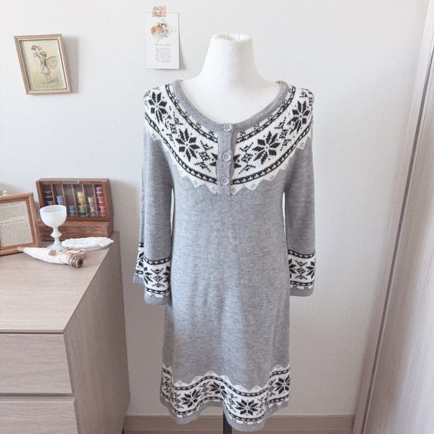 모리걸 눈꽃 니트원피스