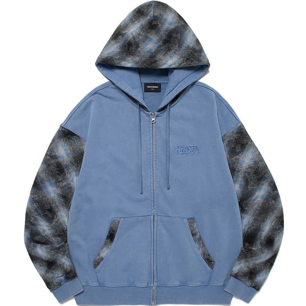 위캔더스 CHECKERED ZIPUP HOODIE 후드 집업 XL