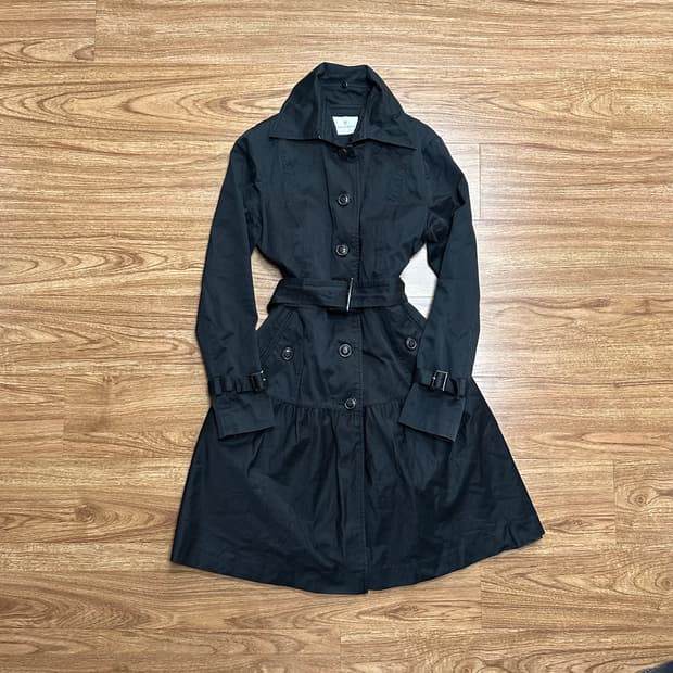 빈티지 원피스 블랙 벨트 트렌치 코트 오네갸루 히메갸루 달천깔 긱시크