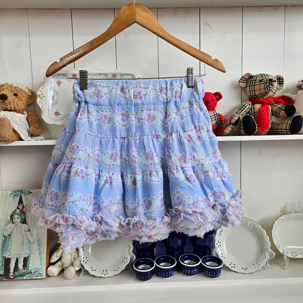 플라워 티어드 스커트