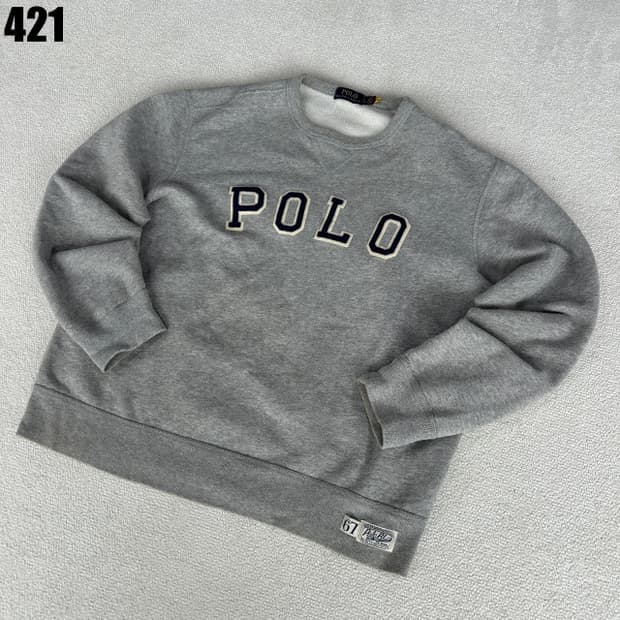 폴로 그레이 맨투맨 기모 