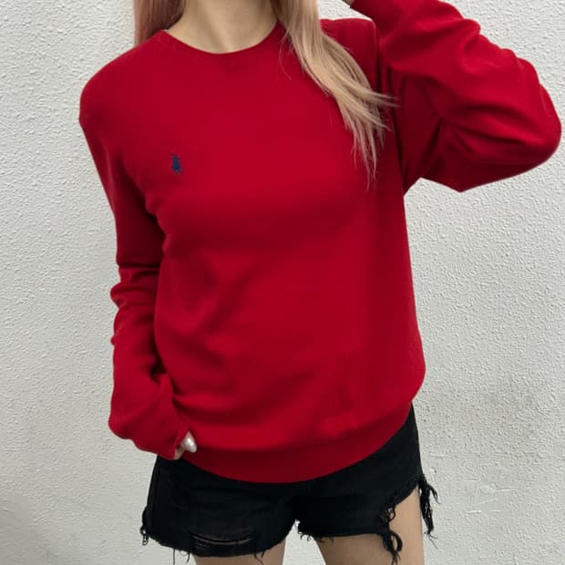 폴로 랄프로렌 네이비포니 레드 니트 M