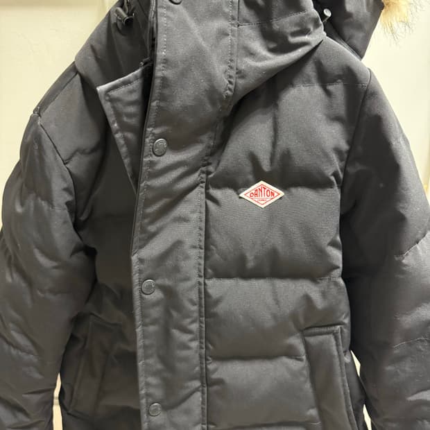 단톤 여성용 폭스 퍼 후드 다운 재킷