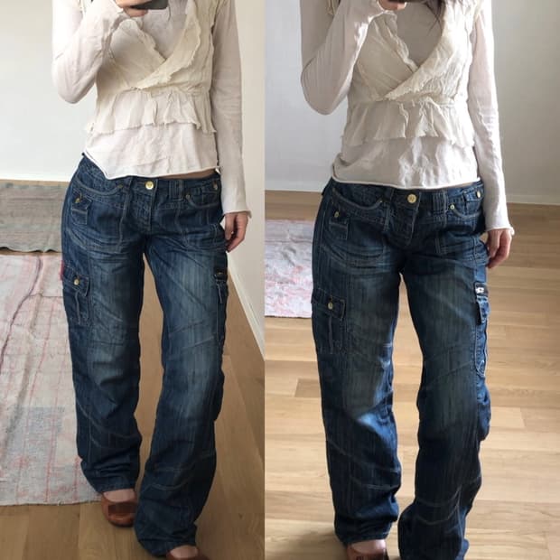 [직수입] 빈티지 데님 카고 트라우저 