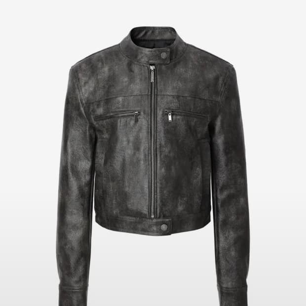 카키포인트 레이싱 레더 자켓