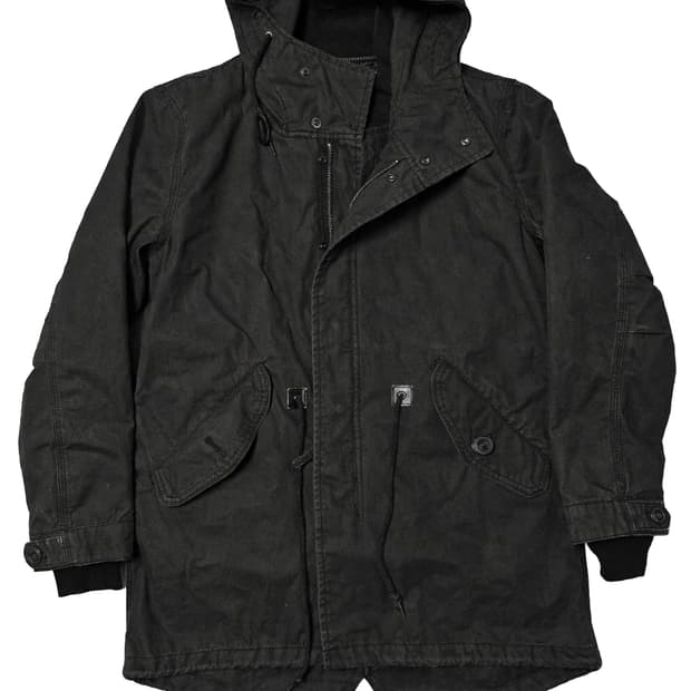 back number 백넘버 피쉬테일 야상 파카 블랙