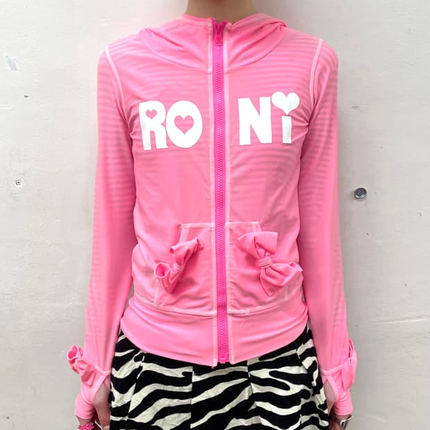 Roni Ribbon Pink Hoodie Zip-Up