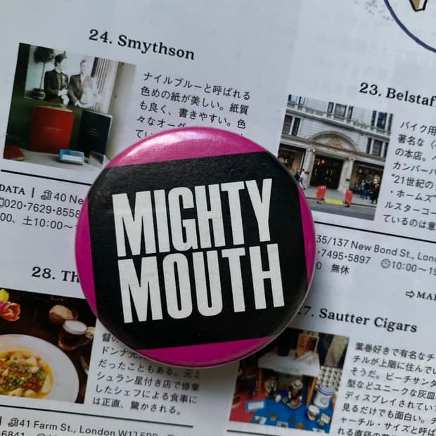 빈티지 MIGHTY MOUTH 마이티 마우스 핀 버튼 뱃지 브로치