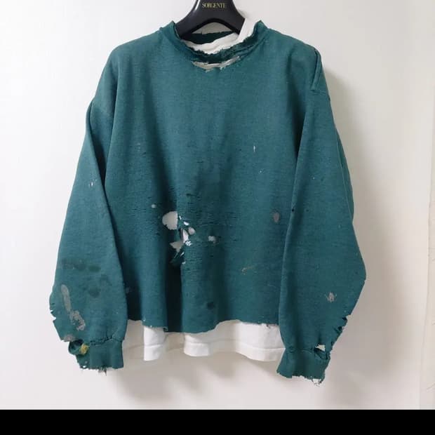 90's 빈티지 스웨트셔츠 디스트레스드 선페이드