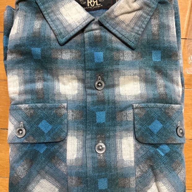 RRL Plaid Flannel Camp Shirt