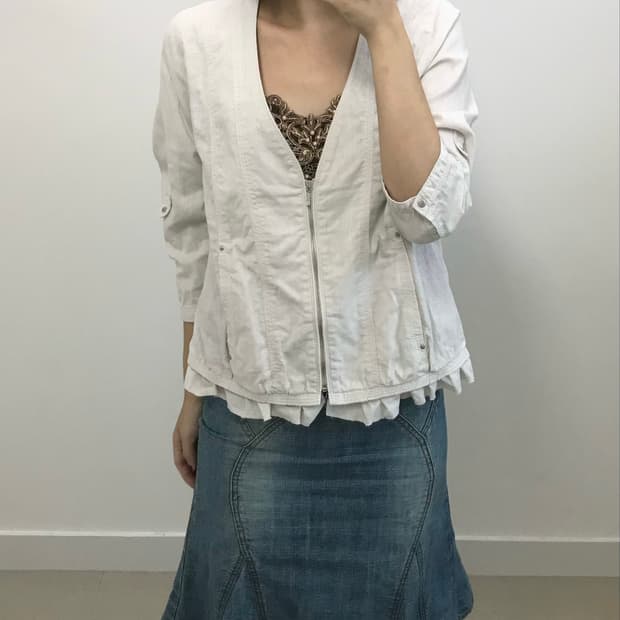 빈티지 프릴 집업 자켓