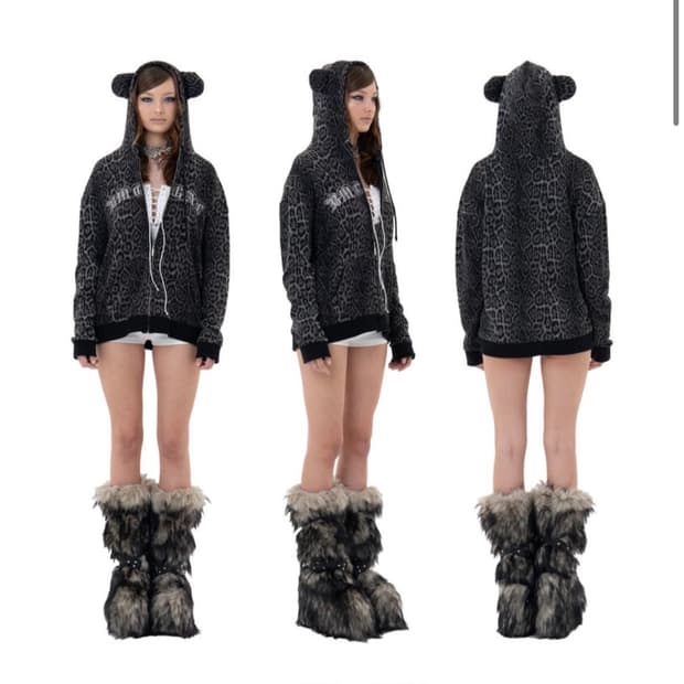 베이비메탈클럽 베어 후드집업