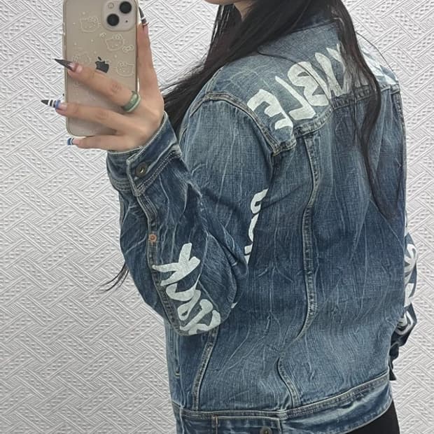 에비수 빈티지 스트릿 힙합 드레이프 워싱 데님자켓 100 C07614