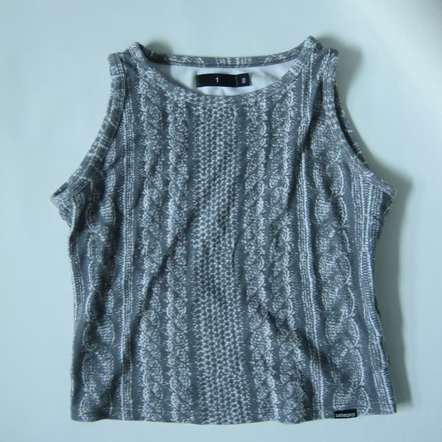 [safarispot] 1/2 knit Print Sleeveless