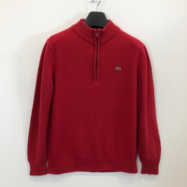 라코스테 코튼혼방 하프집업니트 100