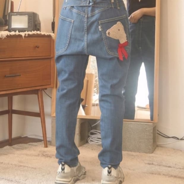 네넷 알파카 신치백 데님 팬츠